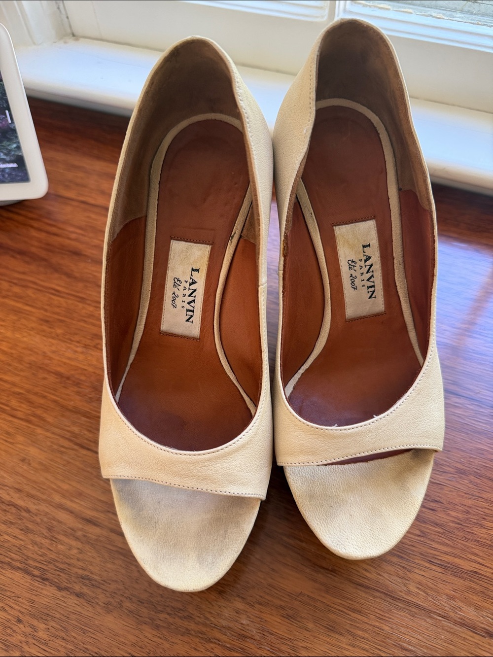 Lanvin Beige  Open-Toe Heels